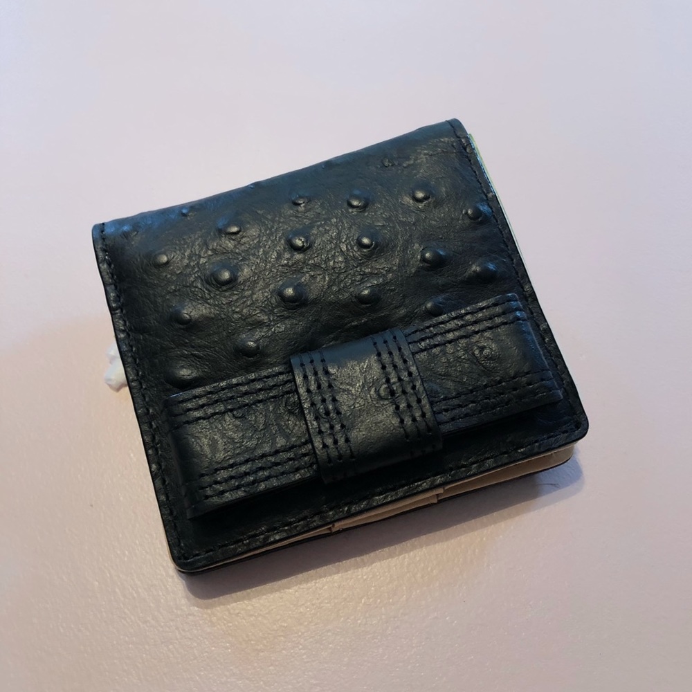 Kate Spade Ostrich small black wallet NWT